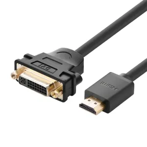 UGREEN cable cable adapter adapter DVI 24 + 5 pin (female) - HDMI (male) 22 cm black