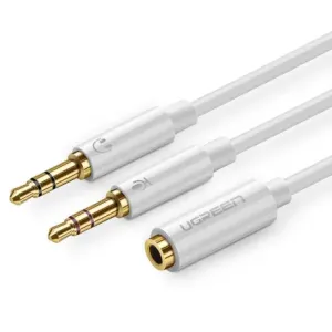 Ugreen AV140 audio splitter kabel 3.5mm F/2xM, bílý (10790)