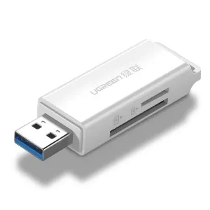 UGREEN CM104 Čtečka paměťových karet SD/microSD USB 3.0 (bílá)