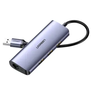 UGREEN CM252 multifunctional adapter HUB USB Type C - 3 x USB / Ethernet RJ-45 / micro USB gray