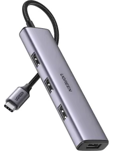 Ugreen CM473 HUB adaptér USB-C / 4x USB 3.2, stříbrný (CM473 20841)