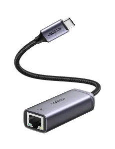 Ugreen CM483 externí síťový adaptér USB-C / RJ45, šedý (40322 CM483)