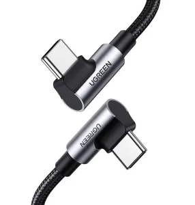 Ugreen Angled USB-C M/M Cable Aluminium Shell with Braided 2m Black