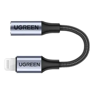 Ugreen Lightning M/F Round Cable Aluminum Shell with Braided 10cm Black