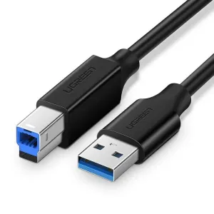 Ugreen USB 3.0 A (M) to USB 3.0 B (M) Data Cable Black 1m silver