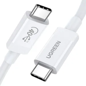 Kabel USB-C na USB-C UGREEN USB4, 40Gb/s, 0,8 m (bílý)