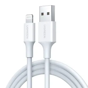 Kabel Lightning na USB UGREEN 2,4A US155, 1,5 m (bílý)