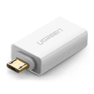 Adaptér USB na micro USB UGREEN US195, OTG (bílý)