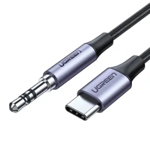 UGREEN AV143 kabel mini jack 3,5 mm AUX na USB-C, 1 m (šedý)