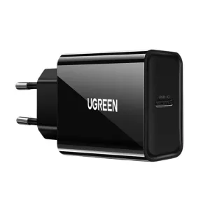 Síťová nabíječka EU UGREEN USB-C, 20W, PD3.0 (černá)