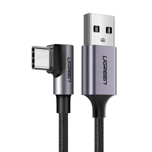 Úhlový kabel USB-C UGREEN 3A Quick Charge 3.0 1m (černý)
