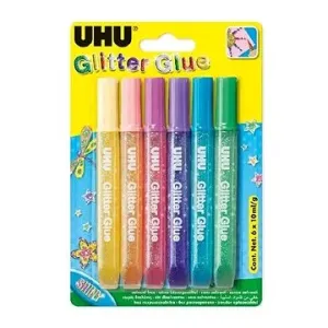 UHU Glitter Glue 6 x 10 ml Shiny