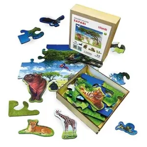 Ulanik Dřevěné podlahové puzzle Safari