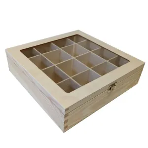 91430 Dřevěná uzavíratelná krabička, 30 x 8 x 29 cm