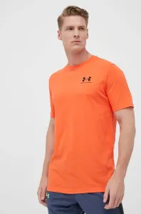Tričko Under Armour oranžová barva, s potiskem, 1326799 #4623184