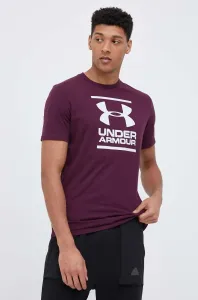 Funkční tričko Under Armour fialová barva, s potiskem, 1326849-101 #4194115