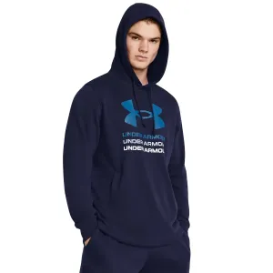 Under Armour UA Rival Terry Graphic Hood Mikina Modrá