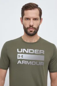 Tričko Under Armour zelená barva, s potiskem, 1329582 #5493389