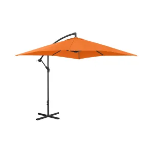 Boční slunečník - oranžový čtvercový 250 x 250 cm naklápěcí - Boční slunečníky Uniprodo