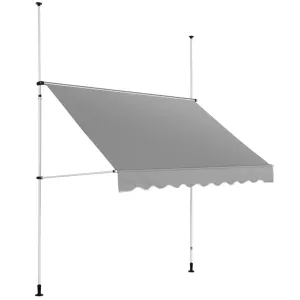 Upínací markýza 2–3,1 m 250 x 120 cm odolná proti UV záření antracitově šedá / bílá - Dům a zahrada Uniprodo