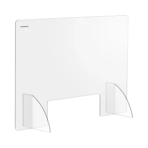 Ochranná přepážka 95 x 65 cm akrylátové sklo výdejové okénko 45 x 15 cm - Ochranné pracovní pomůcky Uniprodo