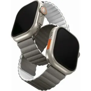 UNIQ Revix Reversible Magnetic řemínek pro Apple Watch 42/44/45/Ultra 49mm šedý/bílý