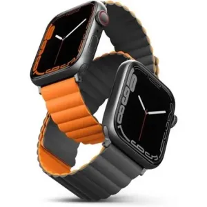 Uniq Revix Reversible Magnetic řemínek pro Apple Watch 42/44/45/Ultra 49mm šedý/oranžový