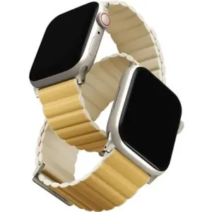 Uniq Revix Premium Edition Reversible Magnetic řemínek pro Apple Watch 49/45/44/42mm žlutý/béžový