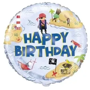 Balón foliový pirát - happy birthday - narozeniny - 45 cm