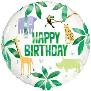 Balónek foliový safari - happy birthday - narozeniny - 45 cm