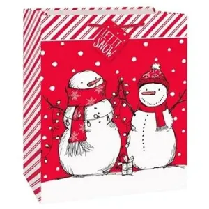 Vánoční dárková taška se sněhuláky - Vánoce - 26 x 64 x 35 cm #5710534