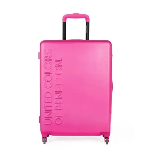 United Colors of Benetton Skořepinový cestovní kufr UCB Medium 60 l – růžový