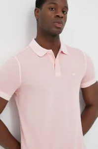 Bavlněné polo tričko United Colors of Benetton růžová barva #5911595