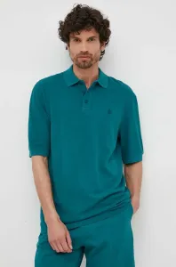 Bavlněné polo tričko United Colors of Benetton zelená barva #5476126