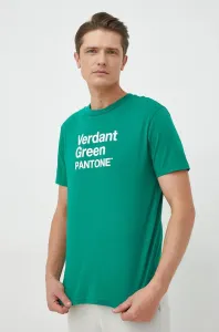 Bavlněné tričko United Colors of Benetton zelená barva, s potiskem #3981096