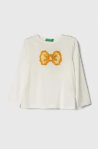 Dětská bavlněná košile s dlouhým rukávem United Colors of Benetton bílá barva #5682725