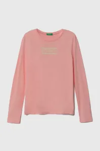 Dětská bavlněná košile s dlouhým rukávem United Colors of Benetton růžová barva #5971216