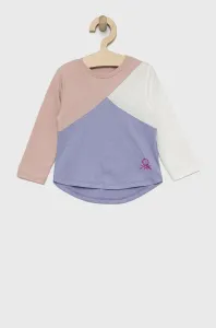 Dětská bavlněná košile s dlouhým rukávem United Colors of Benetton růžová barva #5027636