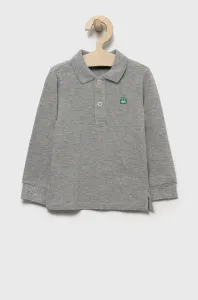 Dětská bavlněná košile s dlouhým rukávem United Colors of Benetton šedá barva #3431571