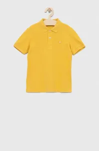 Dětská bavlněná polokošile United Colors of Benetton žlutá barva #5569019