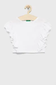 Dětská halenka United Colors of Benetton bílá barva, hladká #6141690