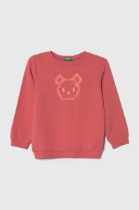 Dětská mikina United Colors of Benetton růžová barva, s aplikací