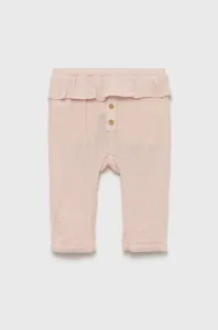 Dětské bavlněné kalhoty United Colors of Benetton růžová barva, vzorované