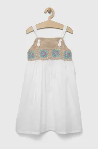 Dětské bavlněné šaty United Colors of Benetton bílá barva, mini #6179096