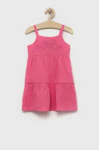 Dětské bavlněné šaty United Colors of Benetton růžová barva, mini #5165327