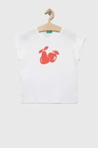 Dětské bavlněné tričko United Colors of Benetton bílá barva #6147648