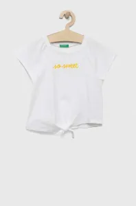 Dětské bavlněné tričko United Colors of Benetton bílá barva #5164106