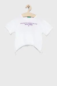 Dětské bavlněné tričko United Colors of Benetton bílá barva #5832529