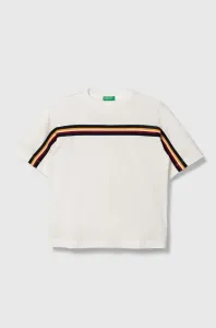 Dětské bavlněné tričko United Colors of Benetton bílá barva, s aplikací #5682900