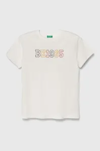 Dětské bavlněné tričko United Colors of Benetton bílá barva, s potiskem #5679771